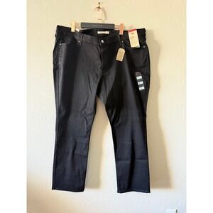 Levi's Classic Straight Black Jeans • Mid Rise Hypersoft Denim • Size 22W NWT